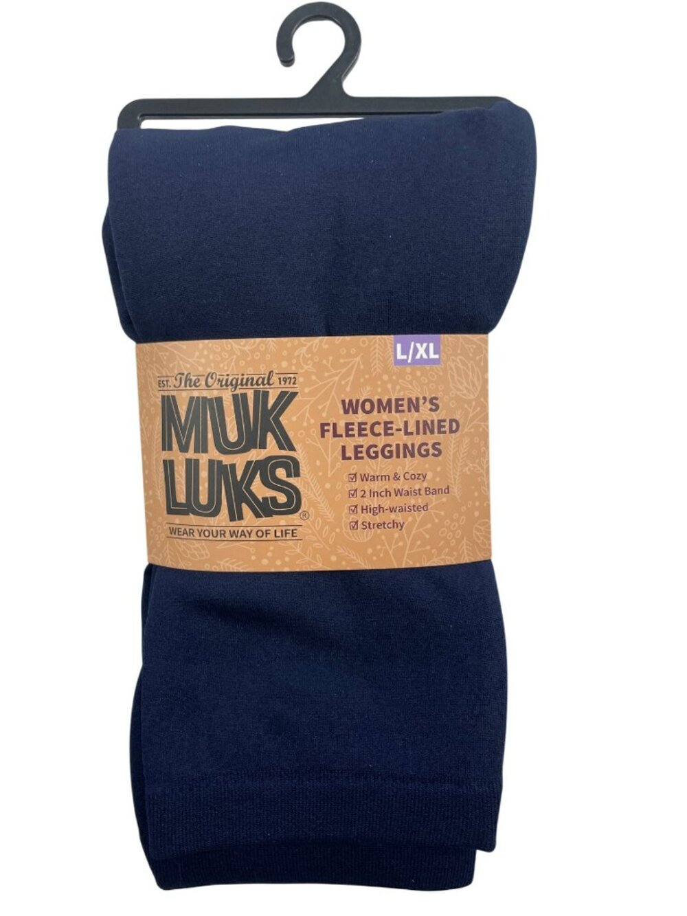 Muk LuksLeggings Fleece-Lined High-Waisted Navy Stretch Women's Size L/XL NWT